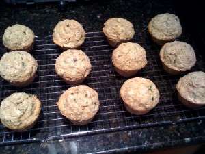 zucchini muffins after